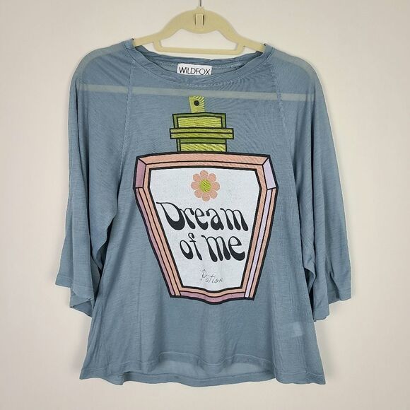 𝅺Wildfox Dream of Me 3/4 Sleeve Oversize T-Shirt XS - Picture 10 of 16